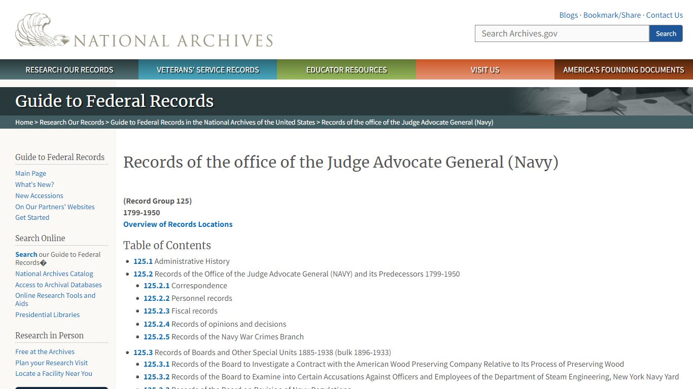 Records of the office of the Judge Advocate General (Navy)