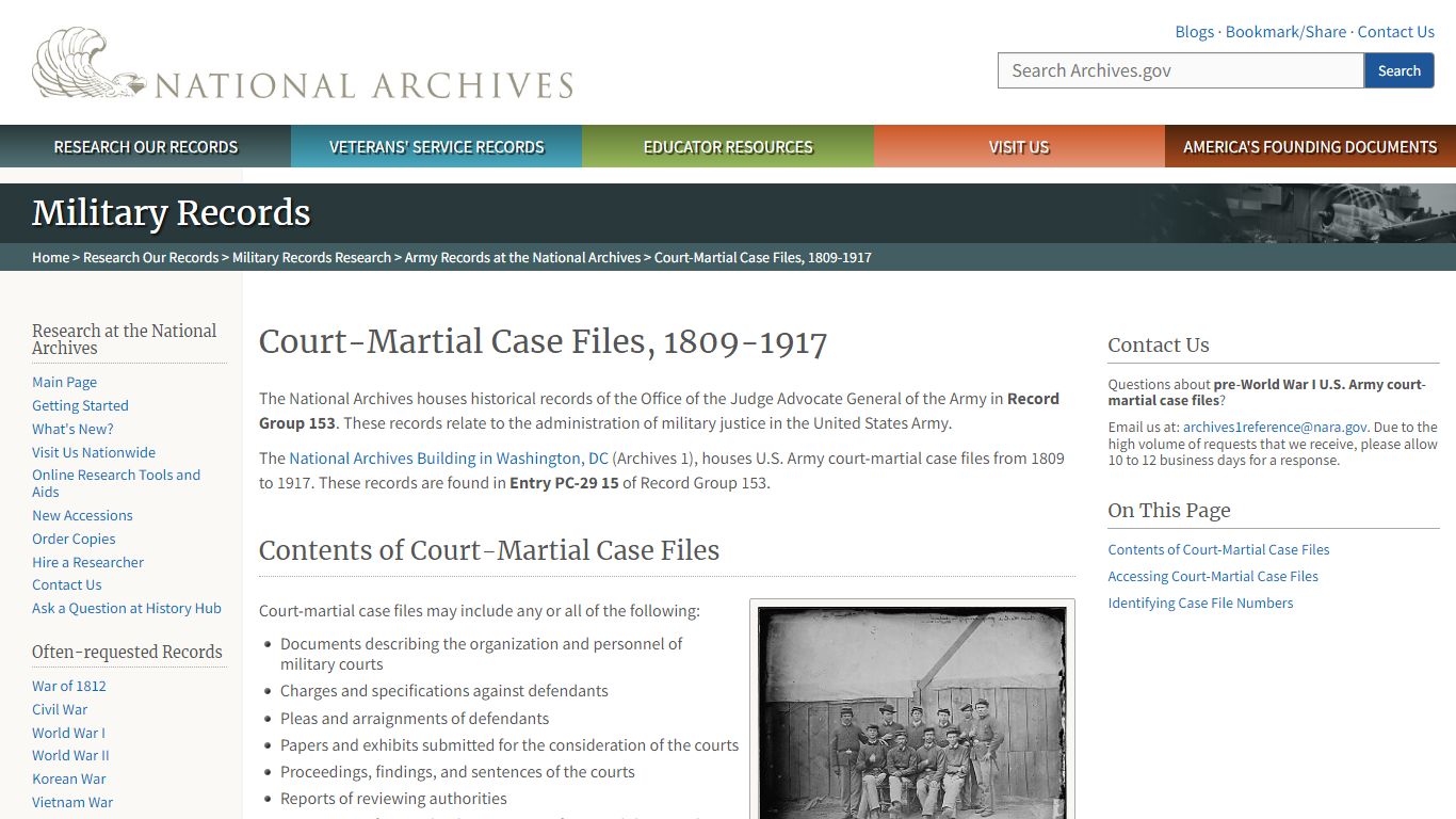 Court-Martial Case Files, 1809-1917 | National Archives
